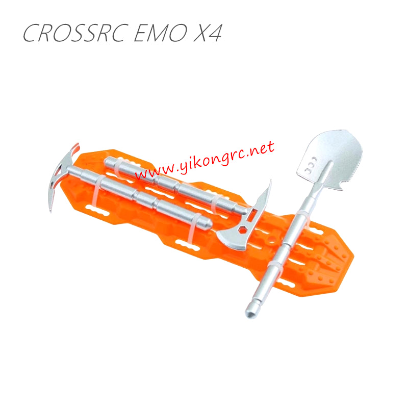 CrossRC EMO X4 Parts Shovel, axe, pickaxe, escape board silver orange