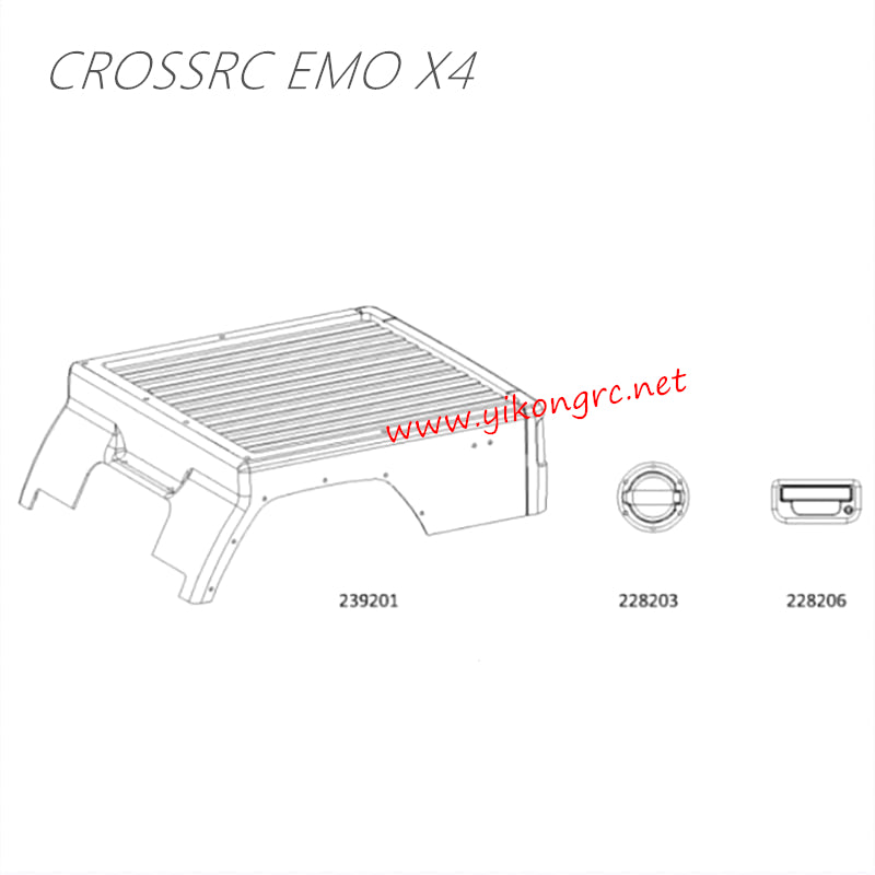 CrossRC EMO X4 Parts Silver Backshell, Decorative Parts CS-97401284