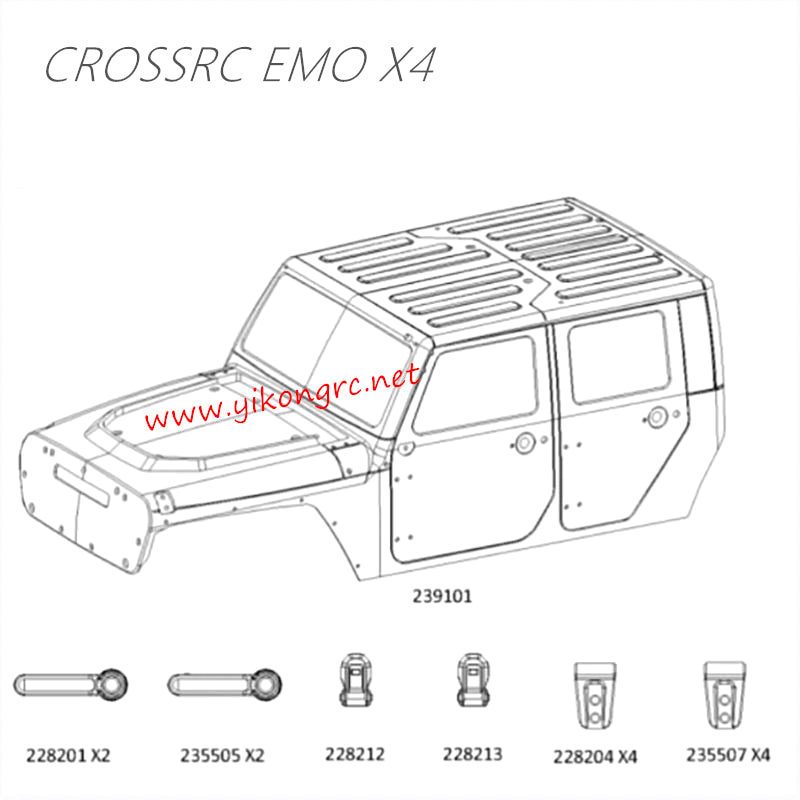 CrossRC EMO X4 Parts Silver front shell, decorative parts CS-97401280