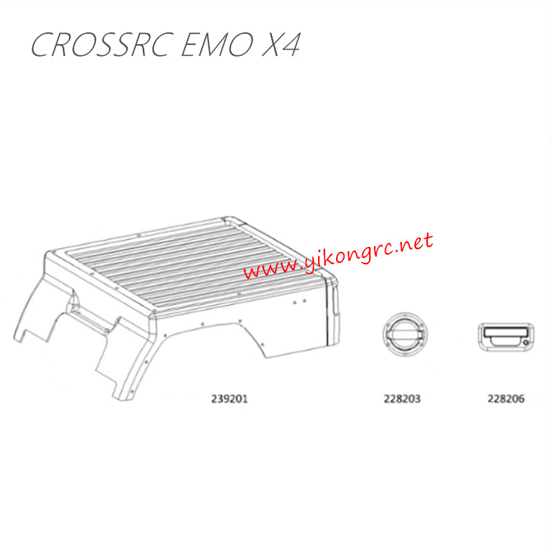 CrossRC EMO X4 Parts Transparent Backshell, Decorative Parts CS-97401282
