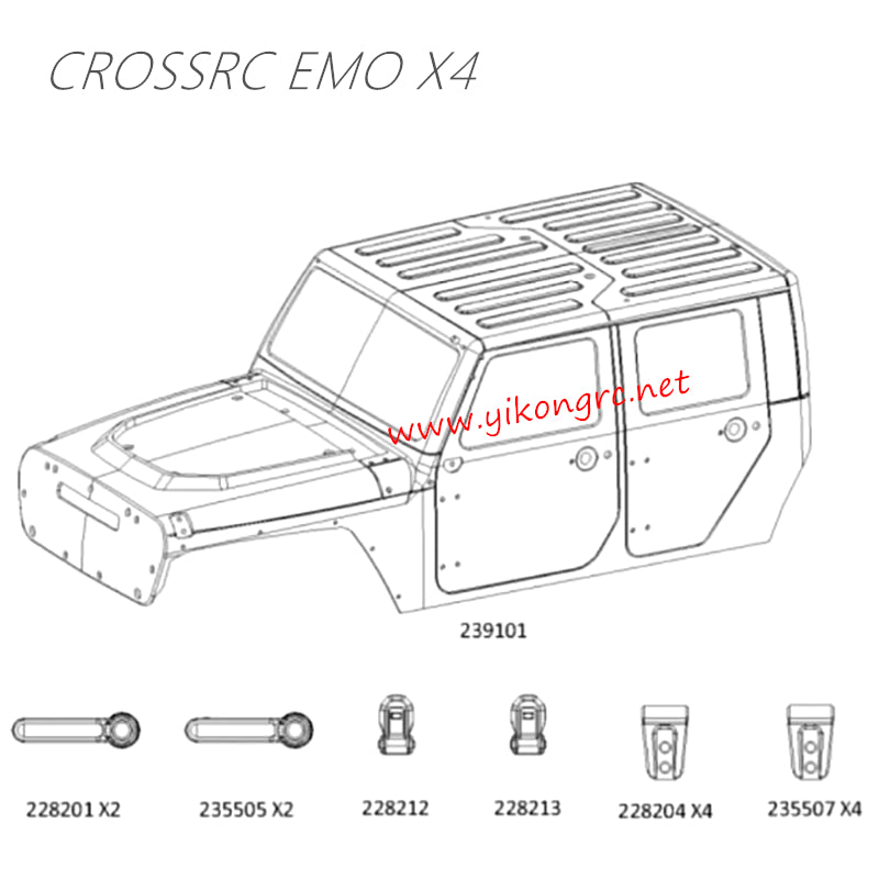 CrossRC EMO X4 Parts Transparent front shell, decorative parts CS-97401278