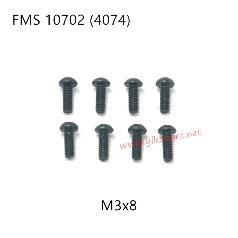 FMS U4 (4074) RC Car Parts Button Head Screws M3x8 APSC71125