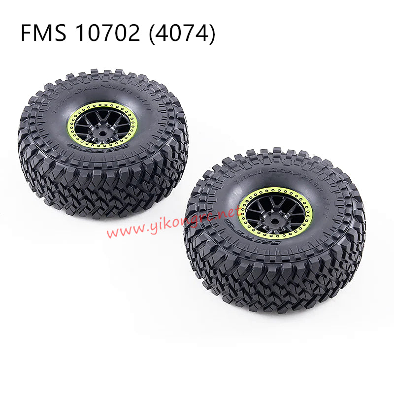 FMS U4 (4074) RC Truck Parts Replacement Wheel & Tire Set (Green) APSC72002