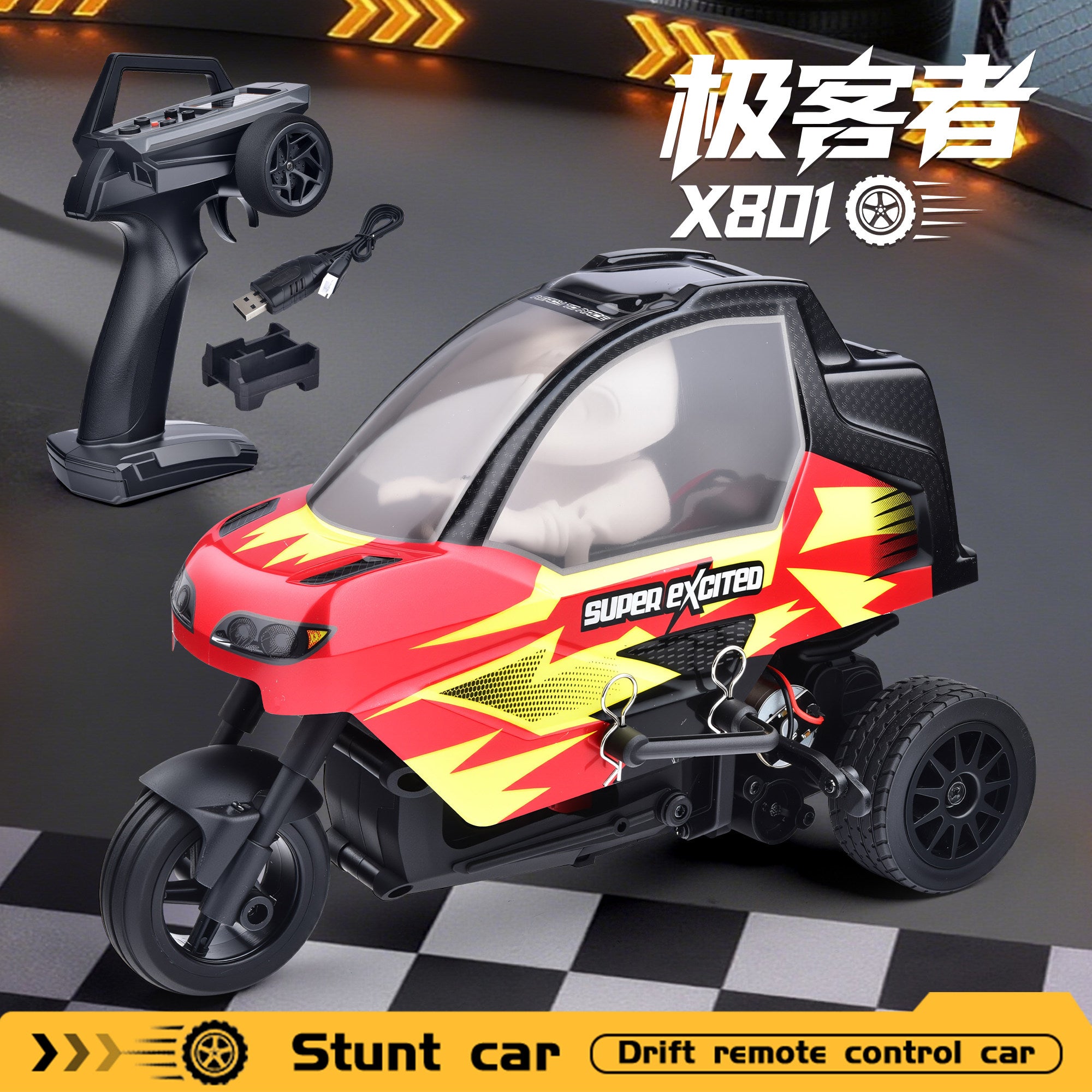 Geeker X801 1/18 Stunt Drift RC Car RED