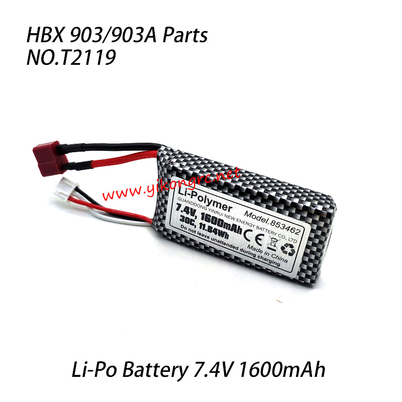 HAIBOXING 903A RC Truck Parts Li-Po Battery 7.4V 1600mAh T2119