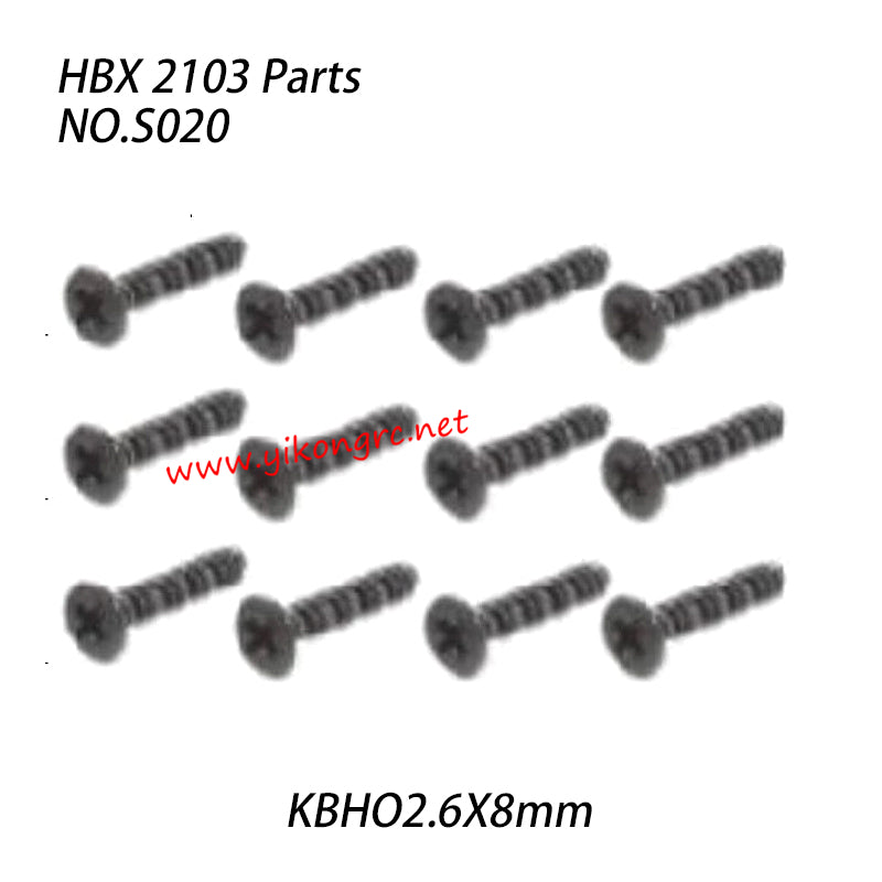 HAIBOXING HBX 2103 Parts Countersunk Self Tapping Screws (KBHO2.6X8mm) S020