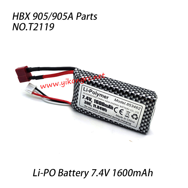 HAIBOXING HBX 905A RC Car Parts 7.4V 1600mAh Li-Po Battery T2119