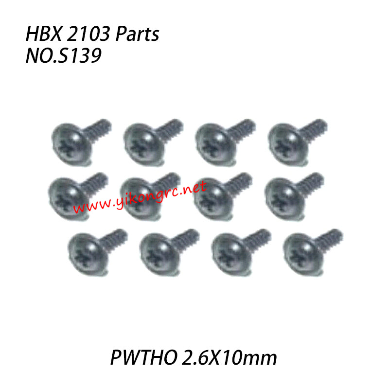 HBX 2103 Parts Flange Head Self Tapping Screws (PWTHO 2.6X10mm) S139