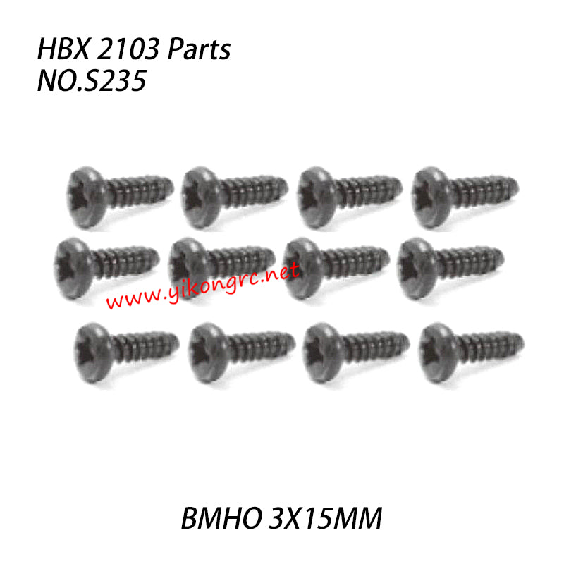 HBX 2103 Parts Pan Head Mechanical Screw (BMHO 3X15MM) S235