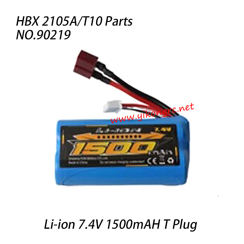 HBX 2105A RC Car Parts Battery Pack 18650 Li-ion 7.4V 1500mAH T Plug 90219
