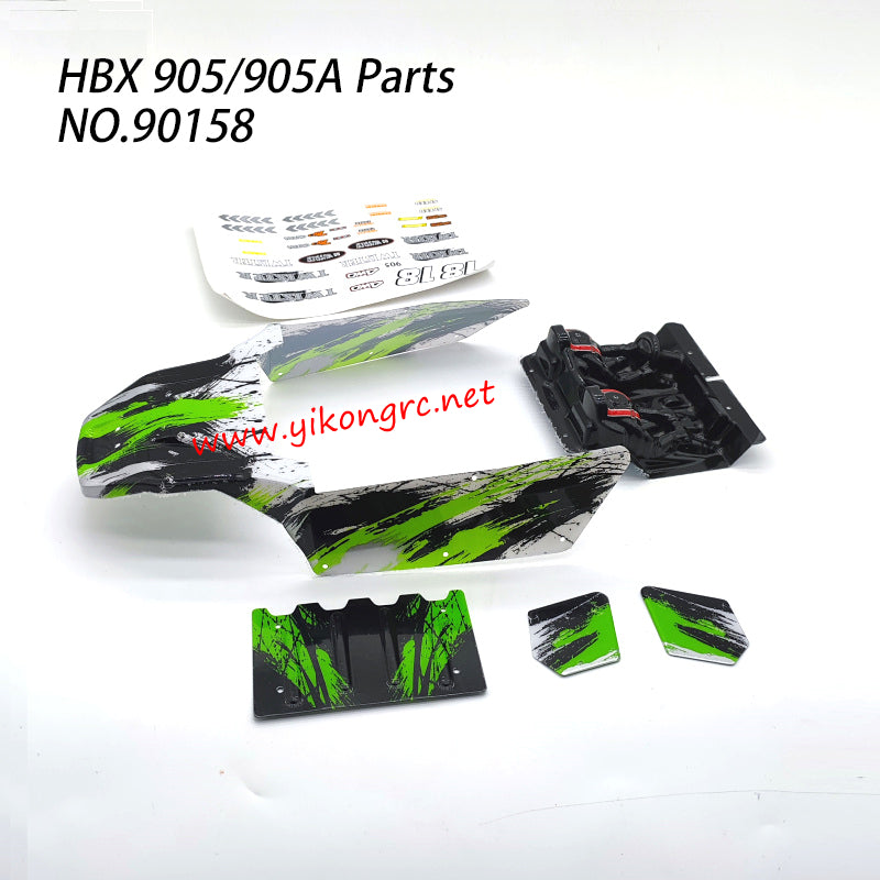 HBX 905A RC Car Parts Car Body+Decal Green 90158