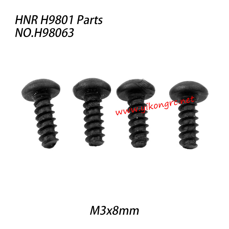 HNR H9801 Parts Round Head Self-Tapping Screw M3x8mm H98063