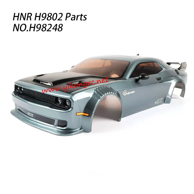 HNR H9802 RC Car Parts Assembled PC Car Body with Lights H98248 GRAY