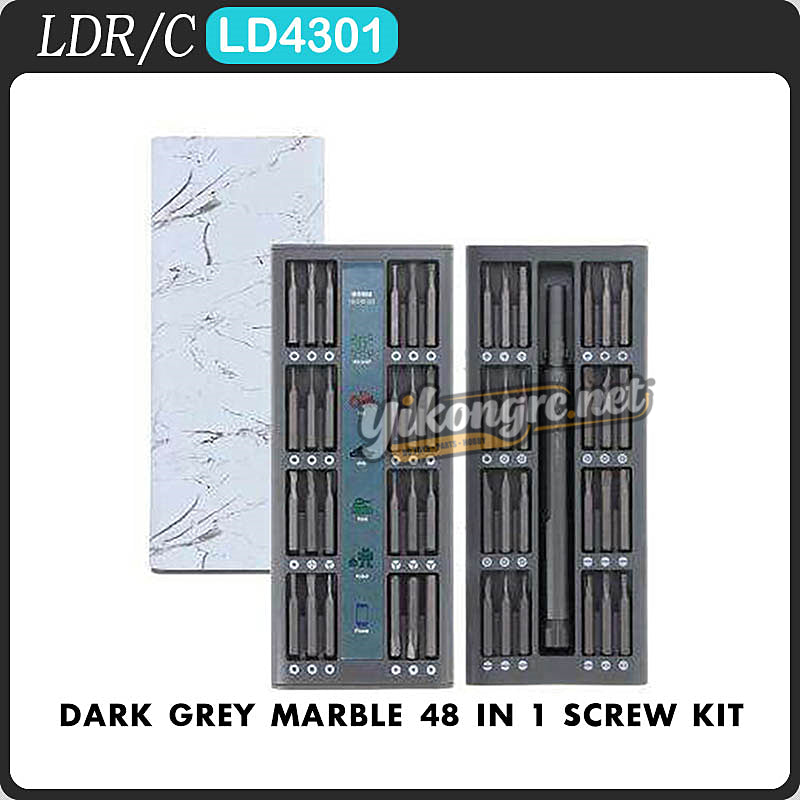 LDR/C LD4301 RC Car Parts Dark Grey Marble 48 In 1 Screw Kit