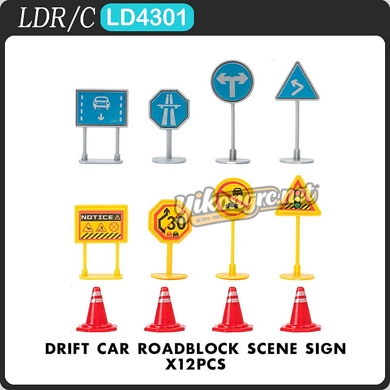 LDR/C LD4301 RC Car Parts Drift Car Roadblock Scene Sign x12PCS