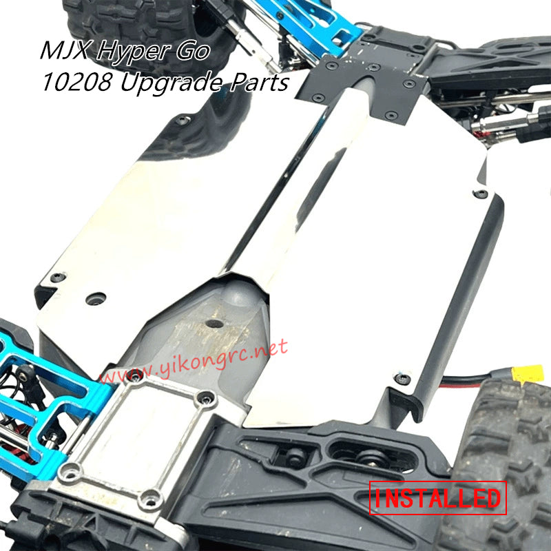 MJX Hyper Go 10208V1/V2 Upgrade Parts Stainless Steel Mirror Chassis Guard installed 2