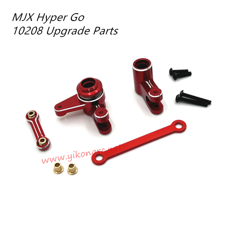 MJX Hyper Go 10208V1/V2 Upgrade Parts Steering Assembly Servo Tie Rod red
