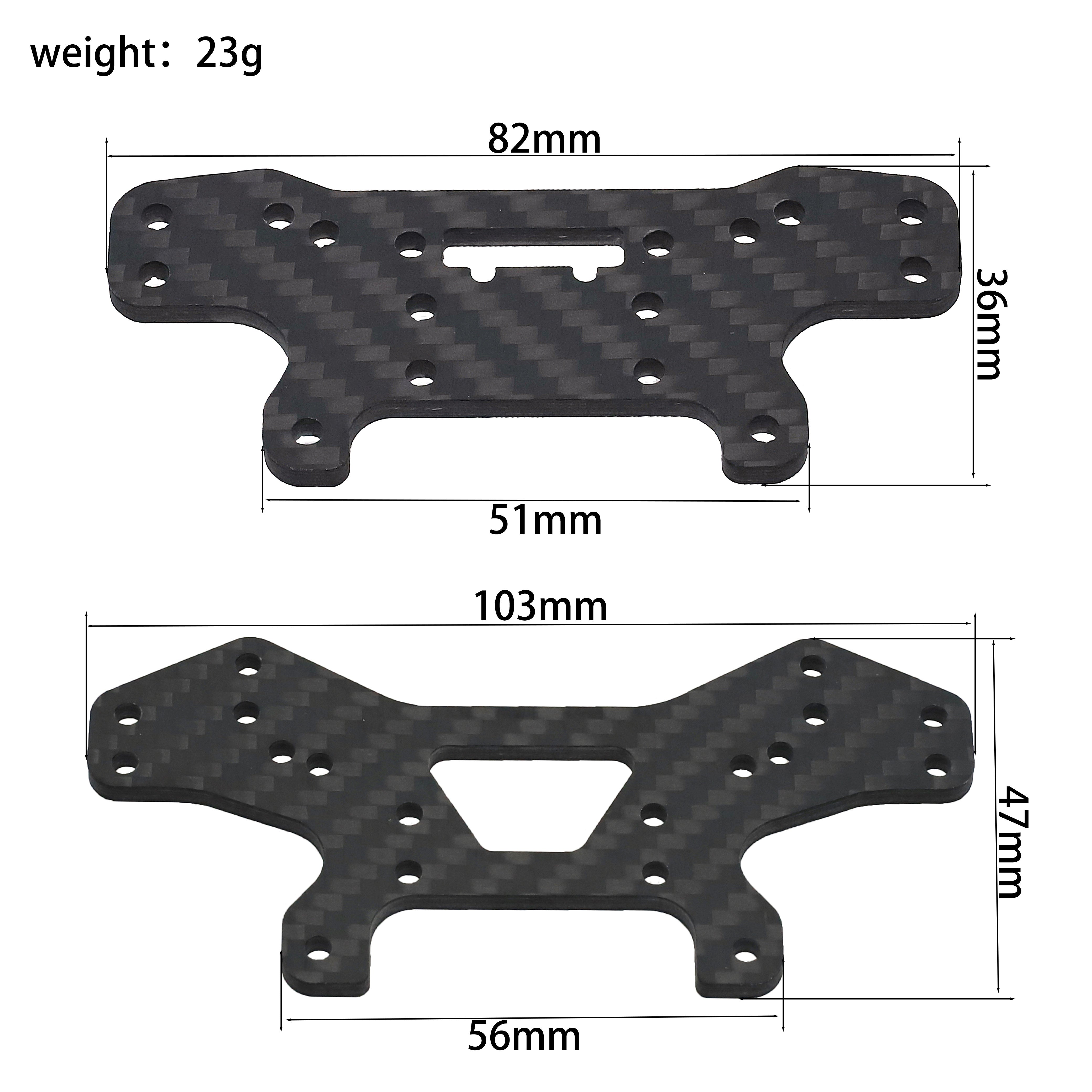 MJX Hyper Go 10303/10304 Upgrade Parts Carbon Fiber Front and Rear Shock Absorber Brackets size