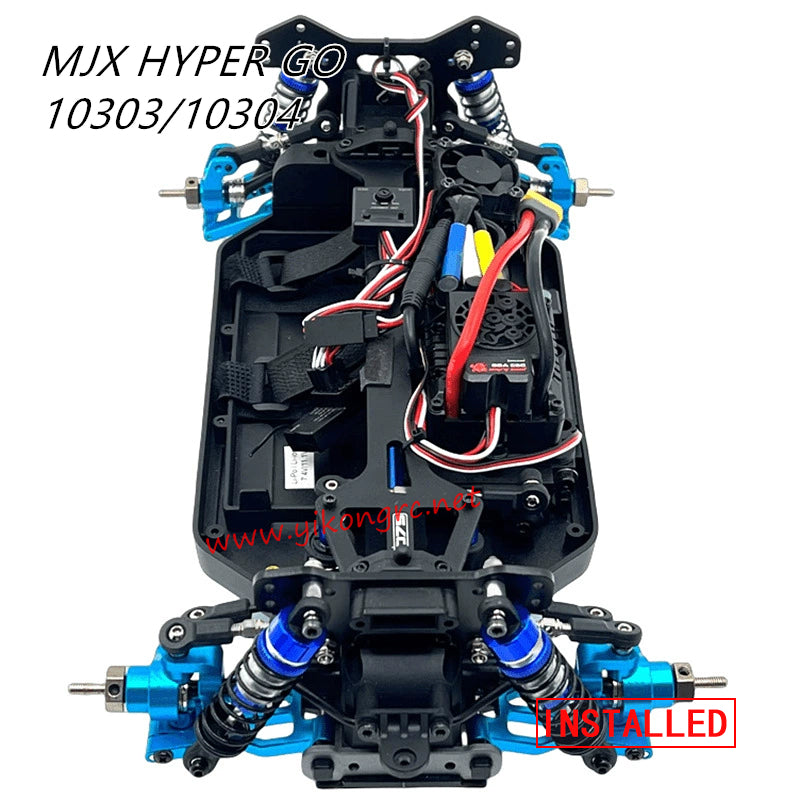 MJX Hyper Go 10303/10304 Upgrade Parts Front Steering Knuckle and Bearing installed