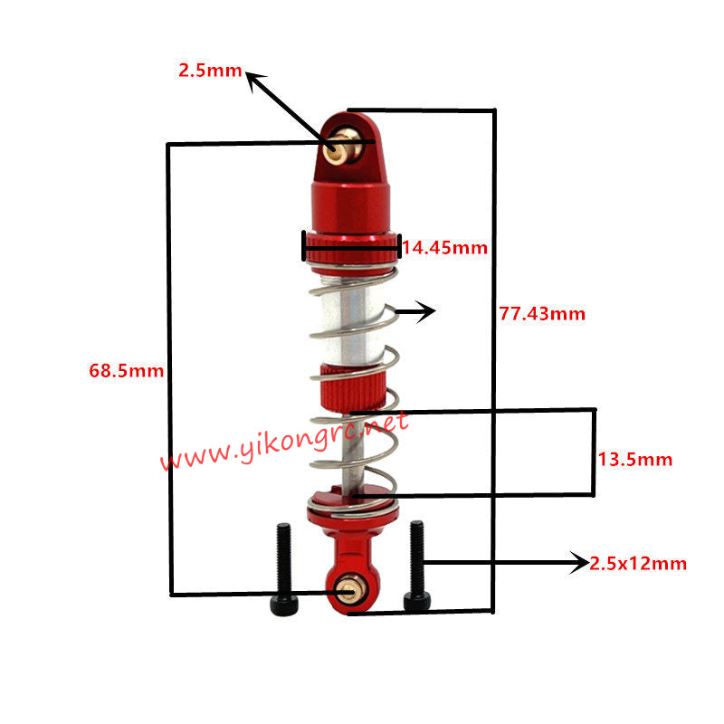 MJX Hyper Go 14209 Upgrade Parts Oil Pressure Shock Absorber size