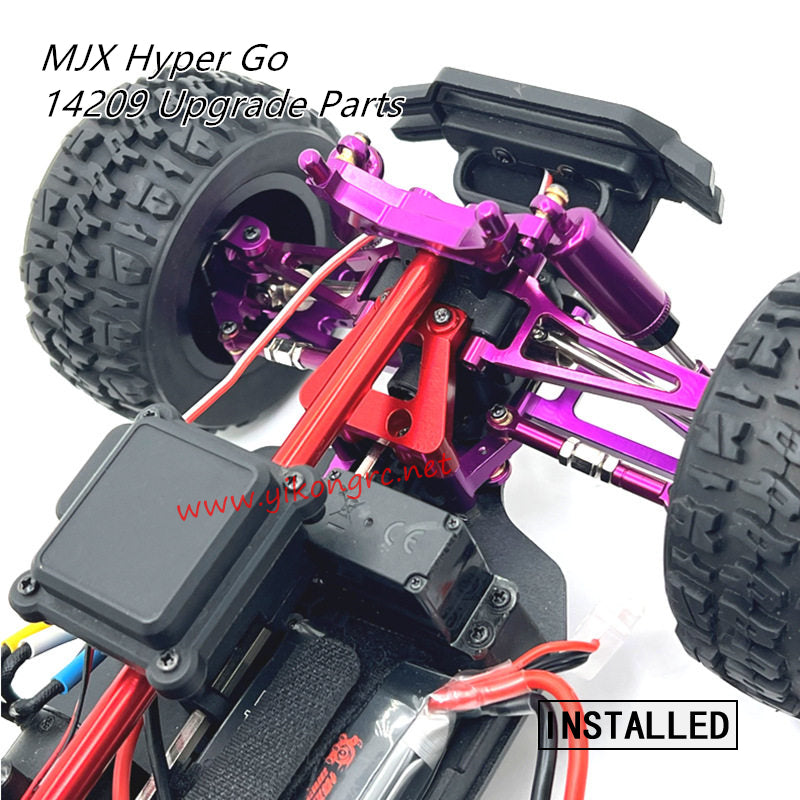 MJX Hyper Go 14209 Upgrade Parts Steering Assembly Fixing Part purple installed