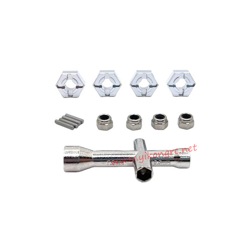 MJX Hyper Go 14301 RC Car Upgrade Parts M4 Nut, Sleeve, 12mm Coupler SILVER