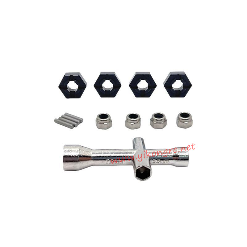 MJX Hyper Go 14301 RC Car Upgrade Parts M4 Nut, Sleeve, 12mm Coupler black