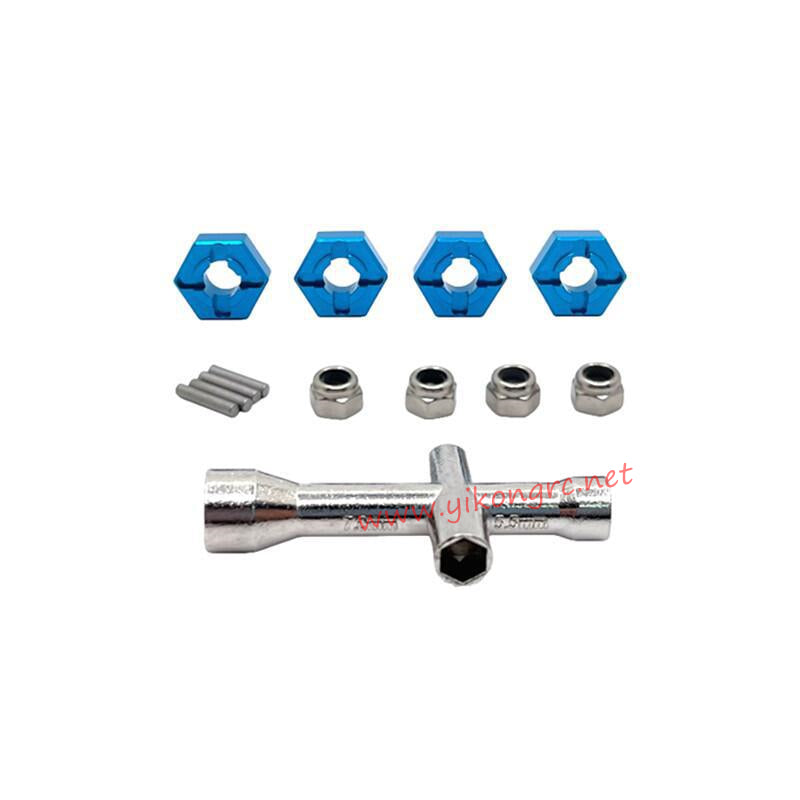 MJX Hyper Go 14301 RC Car Upgrade Parts M4 Nut, Sleeve, 12mm Coupler blue