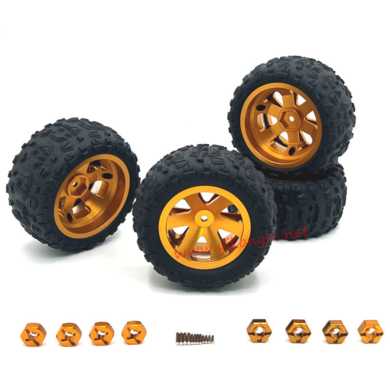 MJX Hyper Go 14301 Upgrade Parts Beadlock wheels gold