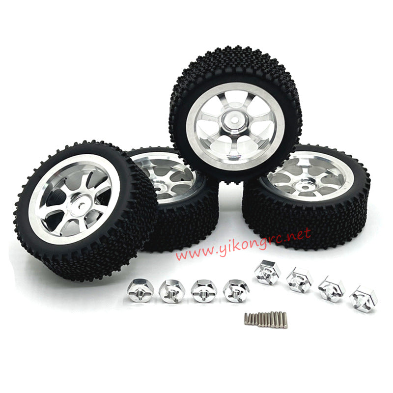 MJX Hyper Go 14301 Upgrade Parts Metal hub wheels silver