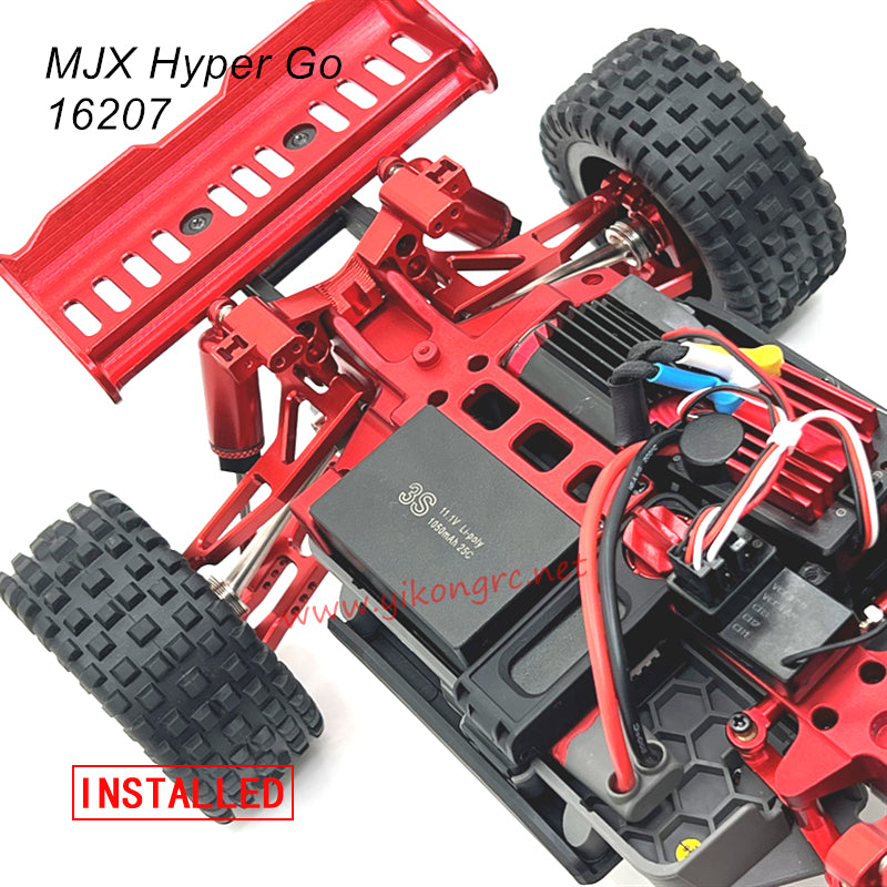 MJX Hyper Go 16207 RC Car Upgrade Parts Rear Gearbox Cover installed