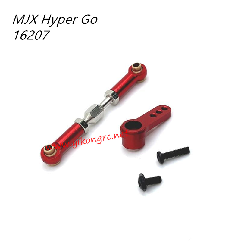 MJX Hyper Go 16207 Upgrade Parts Front Steering Connect Rod and Arm red