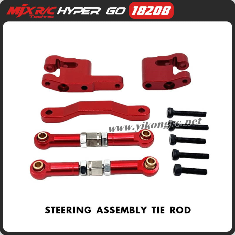 MJX Hyper Go 18208 RC Car Upgrade Parts Steering Assembly Tie Rod red