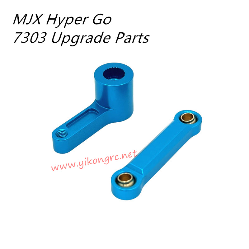MJX Hyper Go 7303 Upgrade Parts 25T Servo Arm and Servo Steering Linkage blue