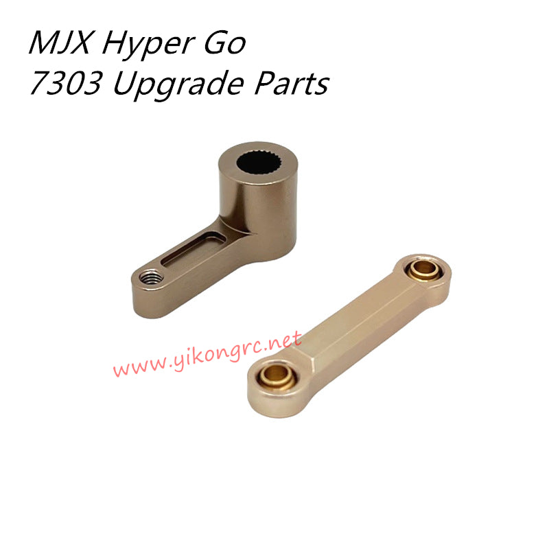 MJX Hyper Go 7303 Upgrade Parts 25T Servo Arm and Servo Steering Linkage gold