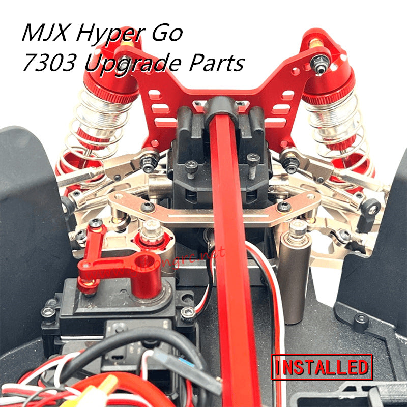 MJX Hyper Go 7303 Upgrade Parts Air Spring Hydraulic Front and Rear Shock Absorbers installed front