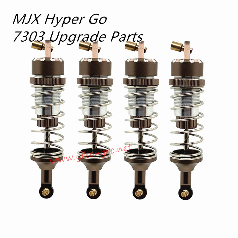 MJX Hyper Go 7303 Upgrade Parts Air Spring Hydraulic Front and Rear Shock Absorbers gold