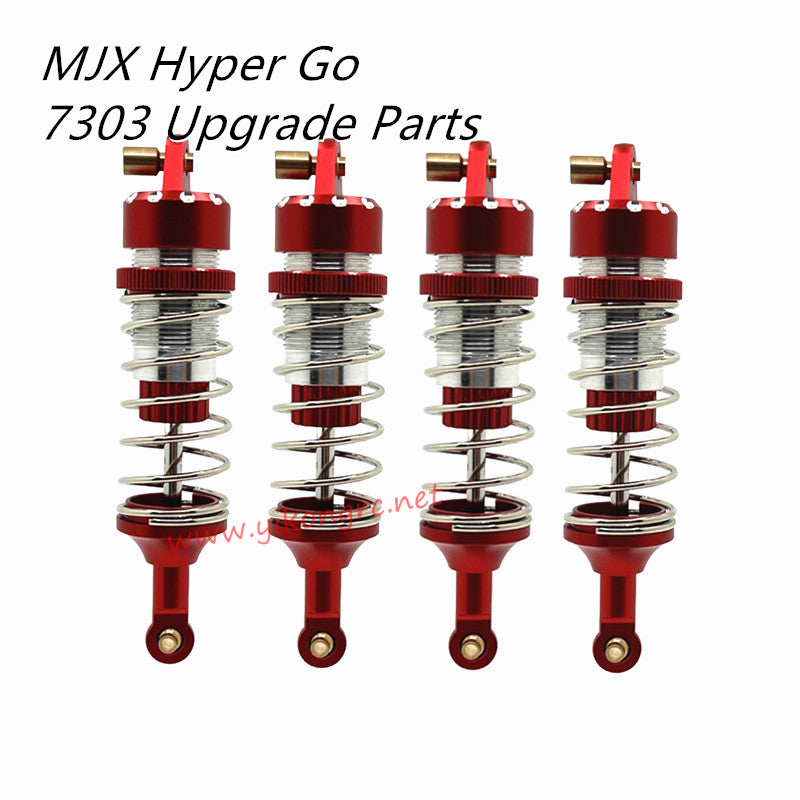 MJX Hyper Go 7303 Upgrade Parts Air Spring Hydraulic Front and Rear Shock Absorbers red