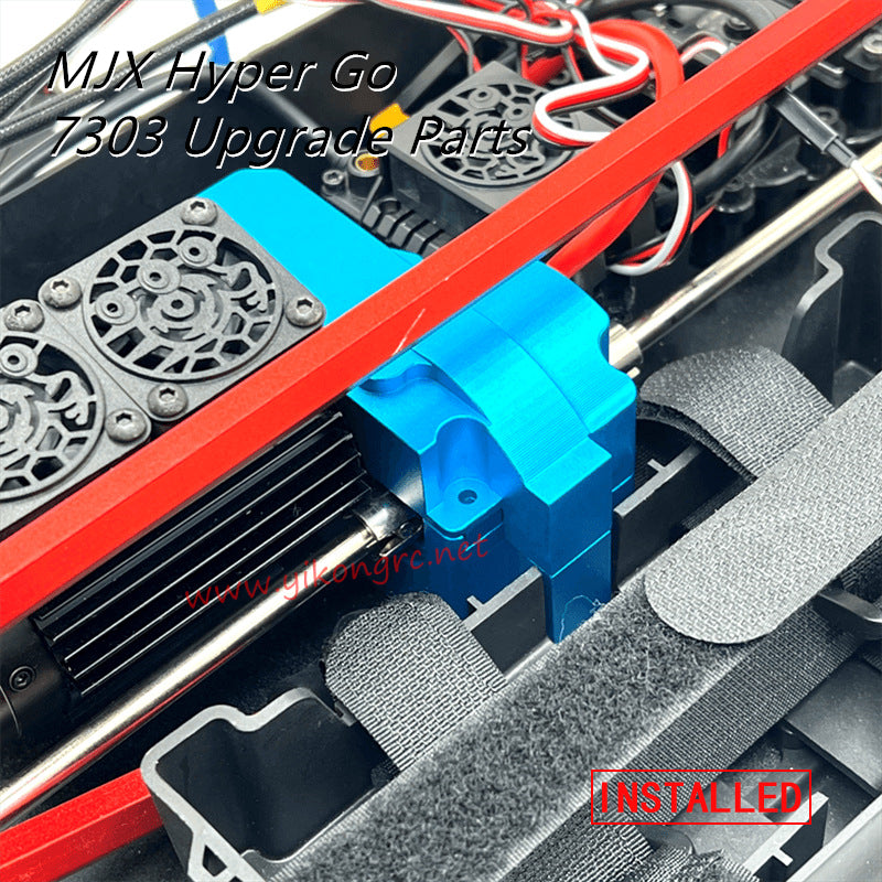 MJX Hyper Go 7303 Upgrade Parts Central Motor Gearbox Cover INSTALLED 2