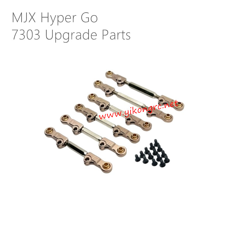 MJX Hyper Go 7303 Upgrade Parts Metal Adjustable Tie Rod Kit gold
