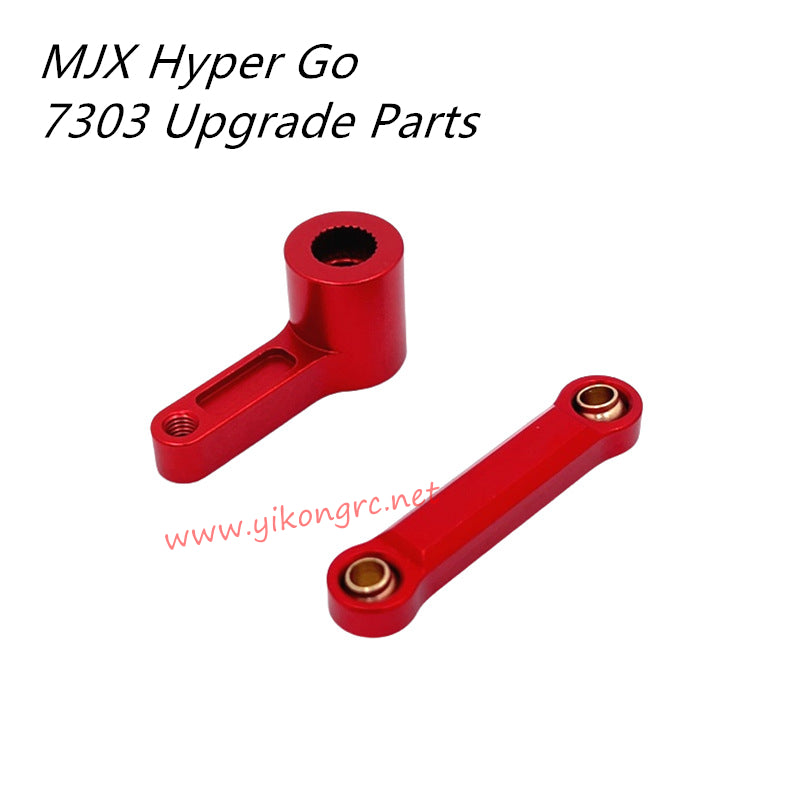 MJX Hyper Go 7303 Upgrade Parts 25T Servo Arm and Servo Steering Linkage red