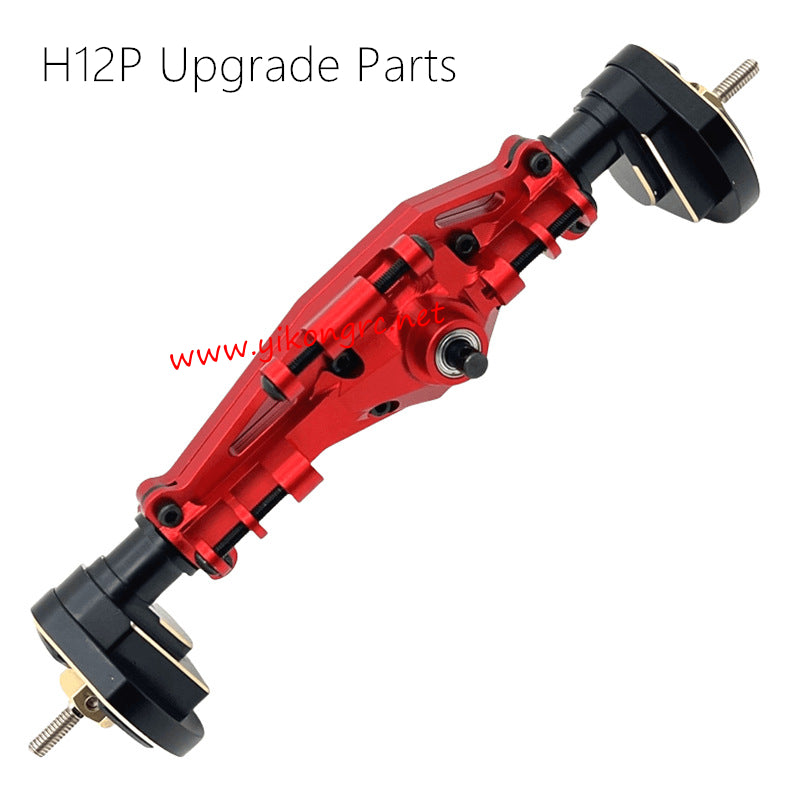 MJX Hyper Go H12P RC Crawler Upgrades Rear axle assembly red