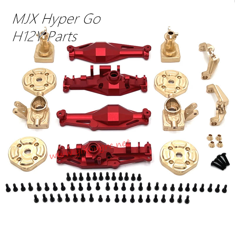 MJX Hyper Go H12Y Upgrade Parts FR Axle Housing Brass Cup C Hub Axle Cover red