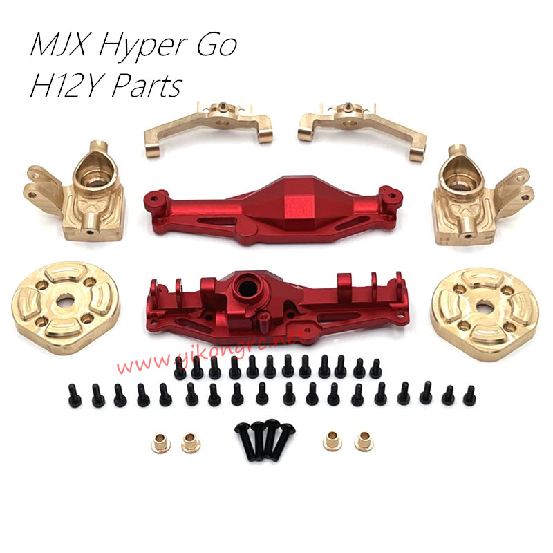 MJX Hyper Go H12Y Upgrades Front Axle Housing Brass Front Cup C Hub Portal Axle Cover red
