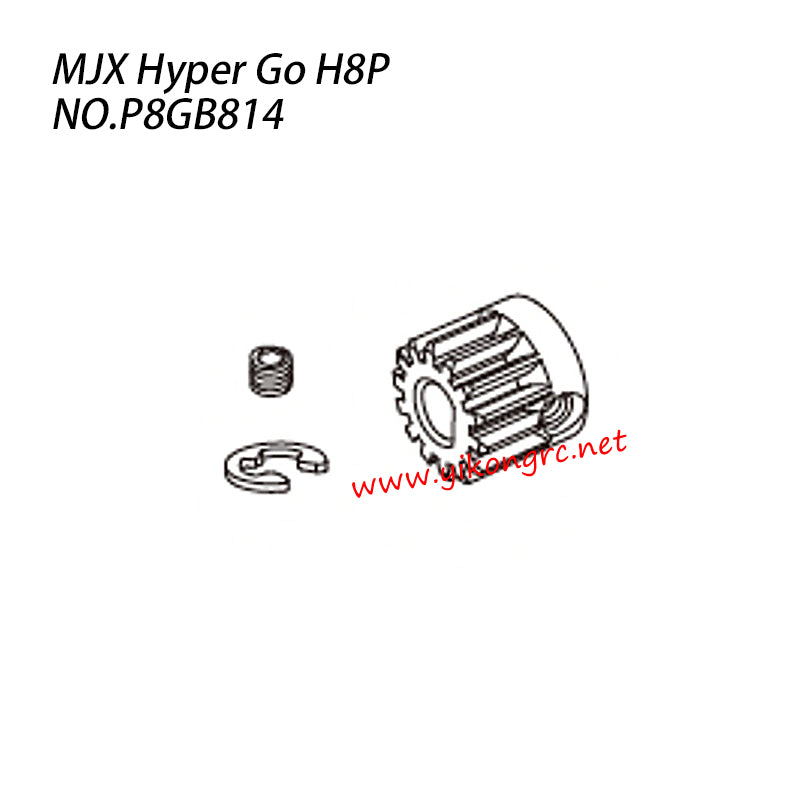 MJX Hyper Go H8P RC Crawler Parts Motor Pinion Gear P8GB814