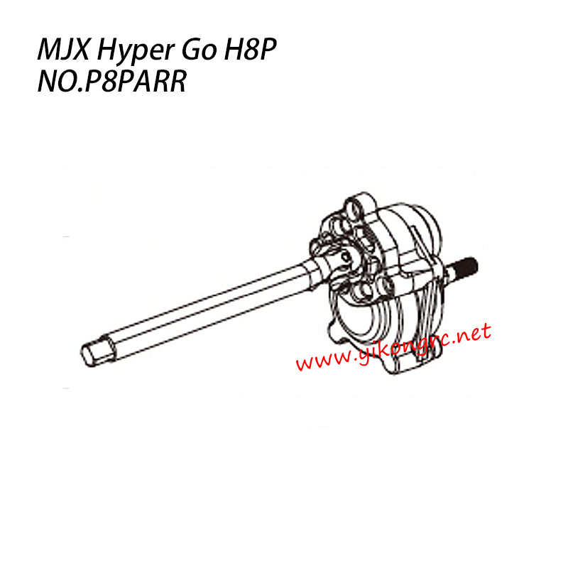 MJX Hyper Go H8P RC Crawler Parts Right Rear Door Axle Assembly P8PARR