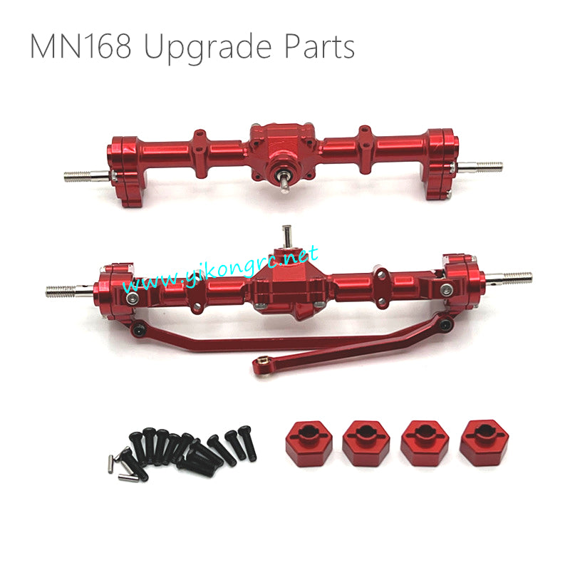 MN-RC MN168 Upgrade Parts Front and Rear Axle Assembly Red