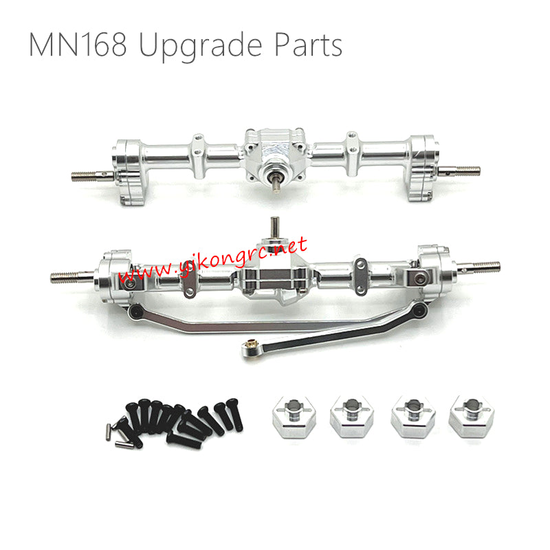 MN-RC MN168 Upgrade Parts Front and Rear Axle Assembly Silver