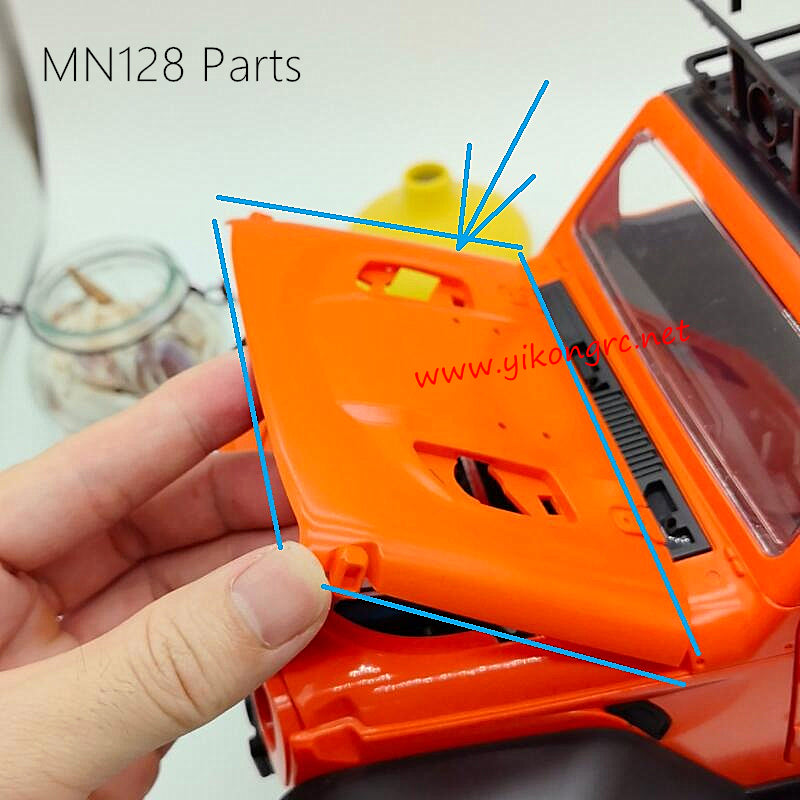 MN-RC MN128 RC Car Parts Hood 128A-07 Installation