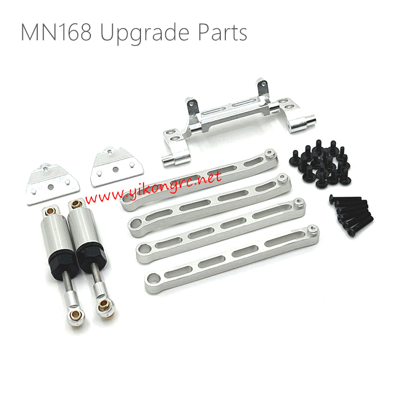 MN-RC MN168 Upgrade Parts Tie Rod, Shock Absorber Set Silver